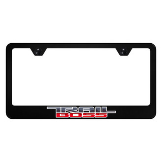Autogold® - UV Printed Black License Plate Frame with Red Trail Boss Logo