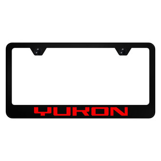 Autogold® - UV Printed Black License Plate Frame with Yukon Red Logo