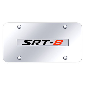 Autogold® - Chrome License Plate with 3D Chrome SRT-8 Logo