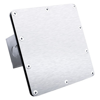 Autogold® - Brushed Blank Square Hitch Cover for 2" Receivers