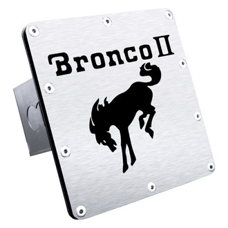 Autogold® - Brushed Hitch Cover with Bronco II Logo for 2" Receivers