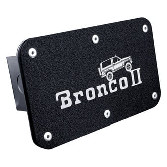 Autogold® - Rugged Black Hitch Cover with Bronco II Climbing Logo for 2" Receivers