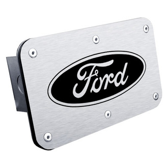 Autogold® - Class 3 Brushed Hitch Cover with Ford Logo for 2" Receivers