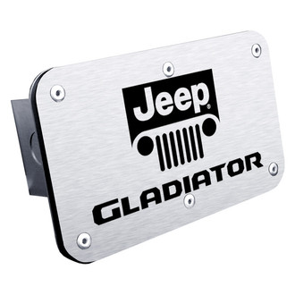 Autogold® - Brushed Hitch Cover with Gladiator Logo for 2" Receivers