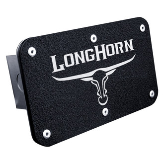 Autogold® - Rugged Black Hitch Cover with Longhorn Skull Logo for 2" Receivers
