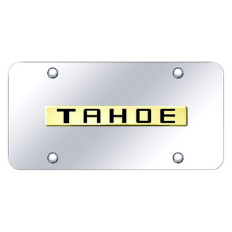 Autogold® - Chrome License Plate with 3D Gold Tahoe Logo