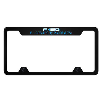 Autogold® - Truck Black License Plate Frame with Laser Etched F-150 Lightning 2 Logo