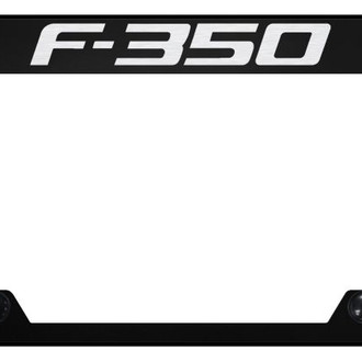 Autogold® - Truck Black License Plate Frame with Laser Etched F-350 Logo