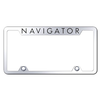 Autogold® - Truck Chrome License Plate Frame with Laser Etched Navigator Logo