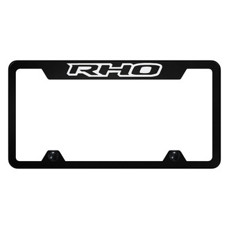 Autogold® - Truck Black License Plate Frame with Laser Etched RHO Logo