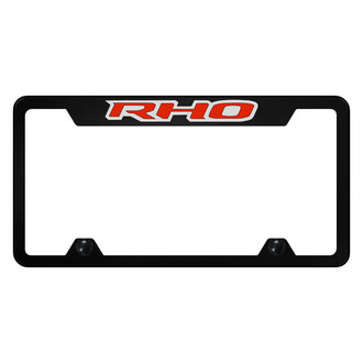 Autogold® - Truck UV Printed Black License Plate Frame with Red RHO Logo