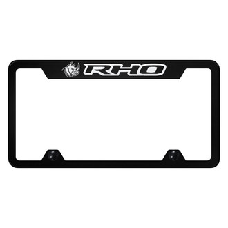 Autogold® - Truck Black License Plate Frame with Laser Etched RHO Head Logo