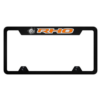 Autogold® - Truck UV Printed Black License Plate Frame with Orange RHO Head Logo