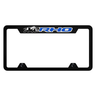 Autogold® - Truck UV Printed Black License Plate Frame with Blue RHO Rhino Logo