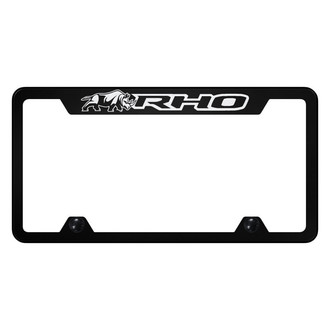 Autogold® - Truck Black License Plate Frame with Laser Etched RHO Rhino Logo