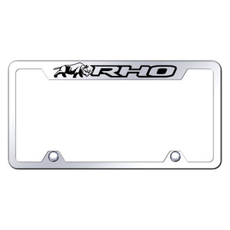 Autogold® - Truck Chrome License Plate Frame with Laser Etched RHO Rhino Logo