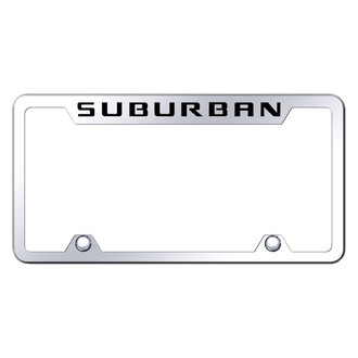 Autogold® - Truck Chrome License Plate Frame with Laser Etched Suburban Logo