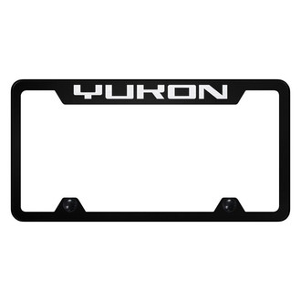 Autogold® - Truck Black License Plate Frame with Laser Etched Yukon Logo