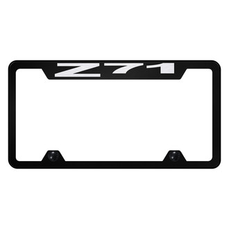 Autogold® - Truck Black License Plate Frame with Laser Etched Z71 Logo