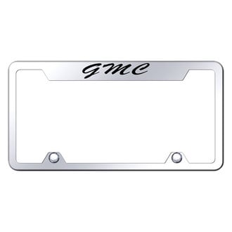 Autogold® - Truck Chrome License Plate Frame with Script Laser Etched GMC Logo