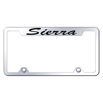 Autogold® - Truck Chrome License Plate Frame with Script Laser Etched Sierra Logo