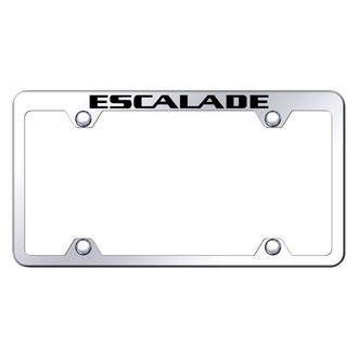 Autogold® - Wide Body Chrome License Plate Frame with Laser Etched Escalade Logo