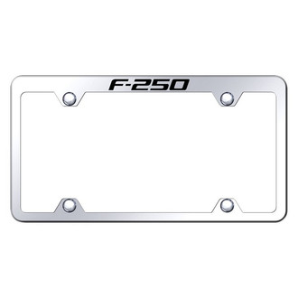 Autogold® - Wide Body Chrome License Plate Frame with Laser Etched F-250 Logo