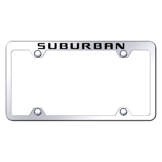 Autogold® - Wide Body Truck Chrome License Plate Frame with Laser Etched Suburban Logo