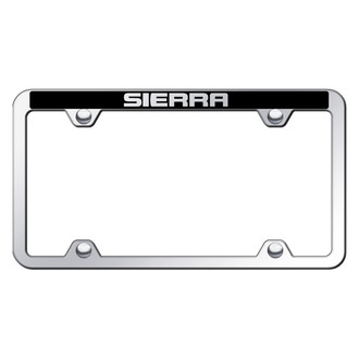 Autogold® - Wide Body Truck Chrome License Plate Frame with Laser Etched Sierra Logo