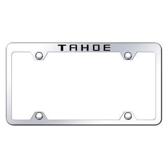 Autogold® - Wide Body Truck Chrome License Plate Frame with Laser Etched Tahoe Logo