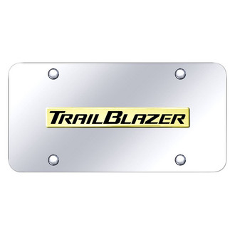 Autogold® - Chrome License Plate with 3D Gold Trailblazer Logo