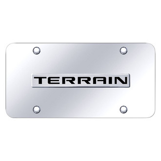 Autogold® - Chrome License Plate with 3D Chrome Terrain Logo