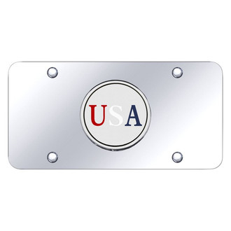 Autogold® - Chrome License Plate with USA Logo