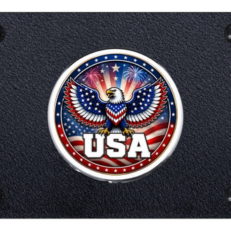 Autogold® - Rugged Black License Plate with 3D USA Eagle Logo