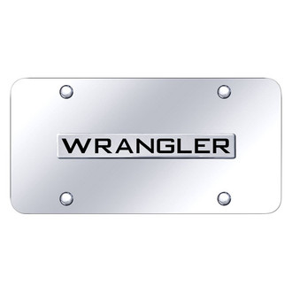 Autogold® - Chrome License Plate with 3D Chrome Wrangler Logo