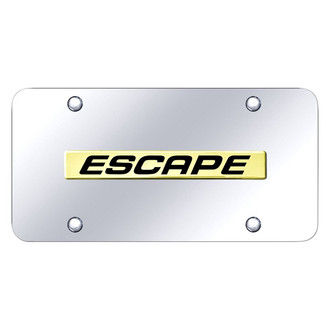 Autogold® - Chrome License Plate with 3D Gold Escape Logo