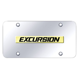 Autogold® - Chrome License Plate with 3D Gold Excursion Logo