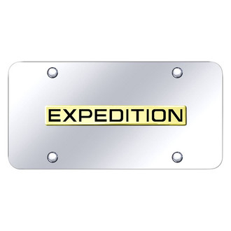 Autogold® - Chrome License Plate with 3D Gold Expedition Logo