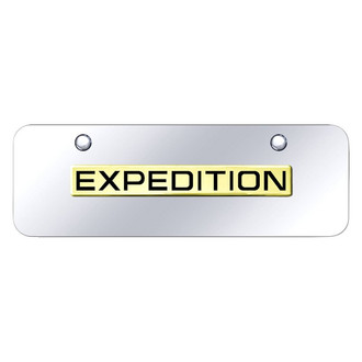 Autogold® - Chrome Mini Size License Plate with 3D Gold Expedition Logo