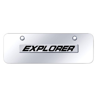 Autogold® - Chrome Mini Size License Plate with 3D Chrome Explorer Logo