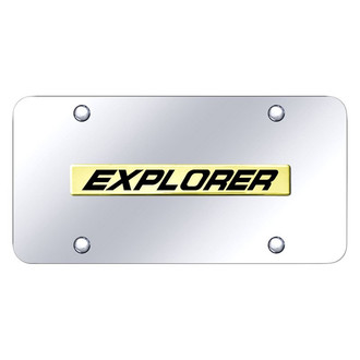 Autogold® - Chrome License Plate with 3D Gold Explorer Logo