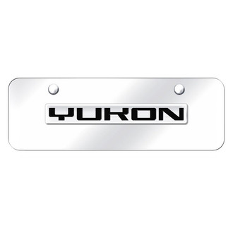 Autogold® - Chrome Mini Size License Plate with 3D Chrome Yukon Logo