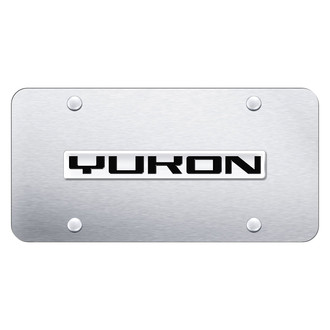 Autogold® - Brushed License Plate with 3D Chrome Yukon Logo