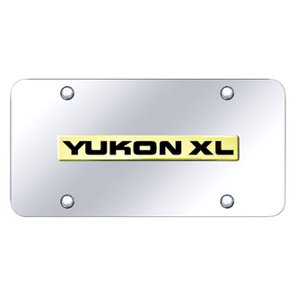 Autogold® - Chrome License Plate with 3D Gold Yukon XL Logo