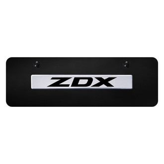 Autogold® - Black Mini Size License Plate with 3D Chrome ZDX Logo
