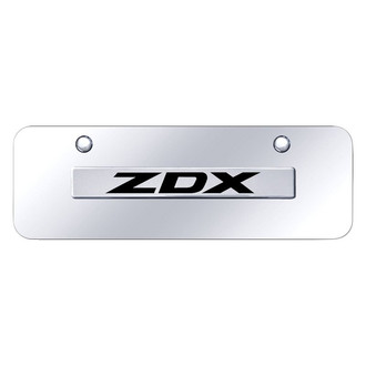 Autogold® - Chrome Mini Size License Plate with 3D Chrome ZDX Logo