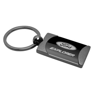Autogold® - Explorer Gun Metal Two-Tone Rectangular Key Chain