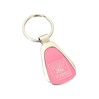Autogold® - Built Ford Tough Pink Teardrop Key Chain