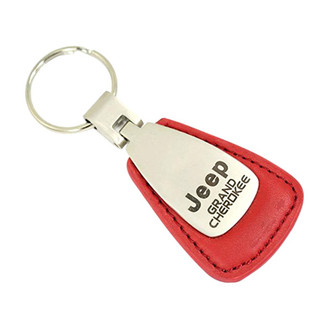 Autogold® - Grand Cherokee Red Leather Teardrop Key Chain