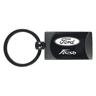 Autogold® - Fiesta Gun Metal Two-Tone Rectangular Key Chain